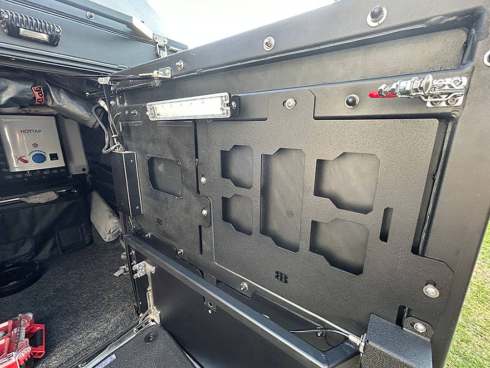 Jeep Gladiator Alu-Cab Canopy Camper Roll Call alucab-insidedoor-packout-1