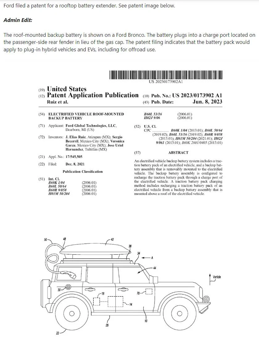 Jeep Gladiator Ford Patents Rooftop Battery Extender (LMAO) Untitled-1