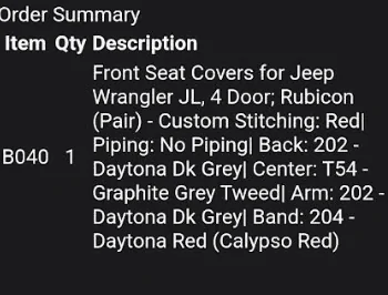 Jeep Gladiator PRP Seat Covers Never Installed $200 covers details