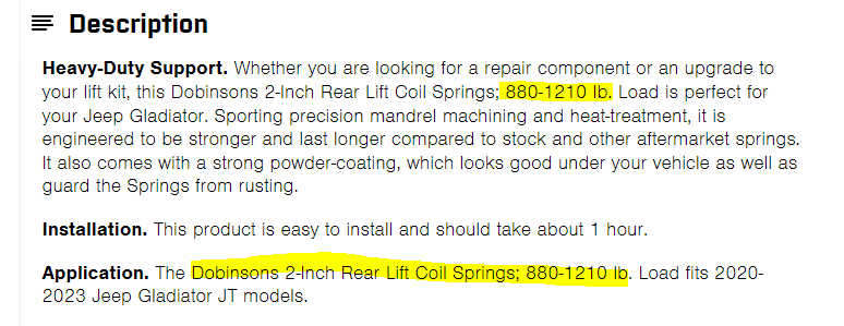 Jeep Gladiator Coil spring recommendations 1687972417778