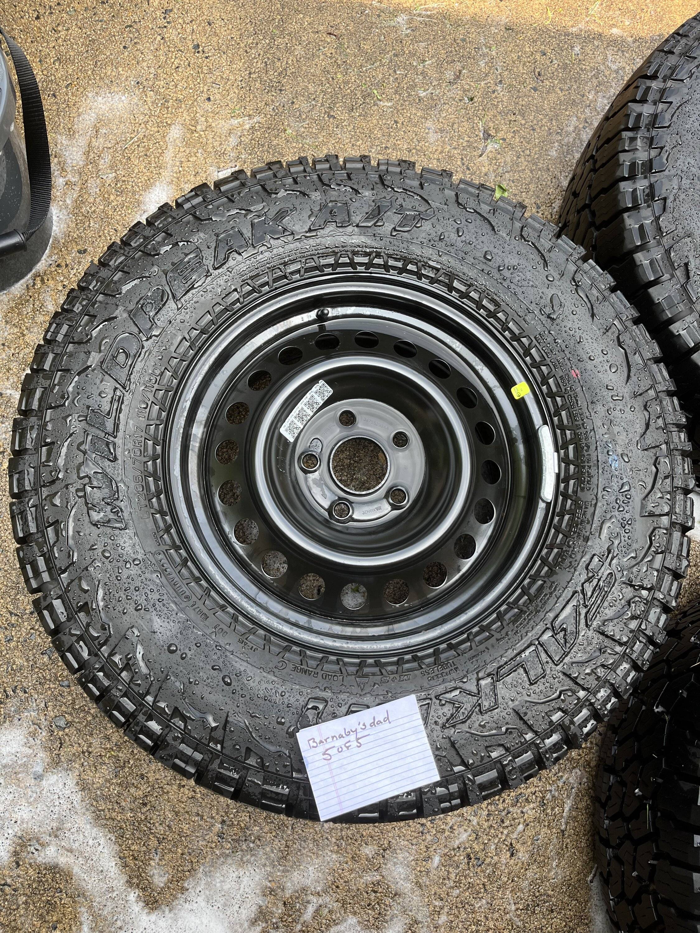 Jeep Gladiator 2022 Rubicon Wheels & Tires (5) w/ TPMS BFE6A253-0640-45B9-BC2B-5538302422E7