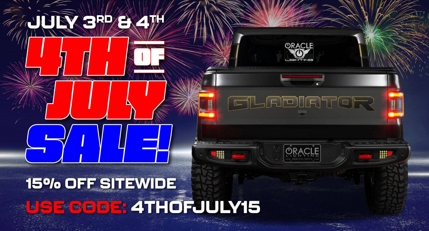 Jeep Gladiator July 3rd and 4th Only Sale! 15% off ALL ORACLE Lighting Products 4july-promo15-JT