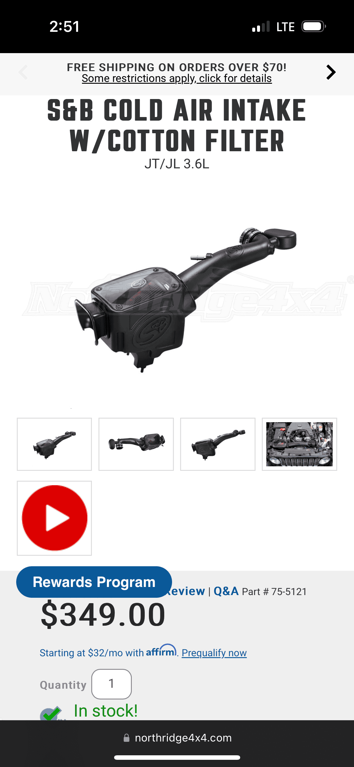 Jeep Gladiator FS S&B Cold Air Intake Gladiator/Wrangler IMG_3990