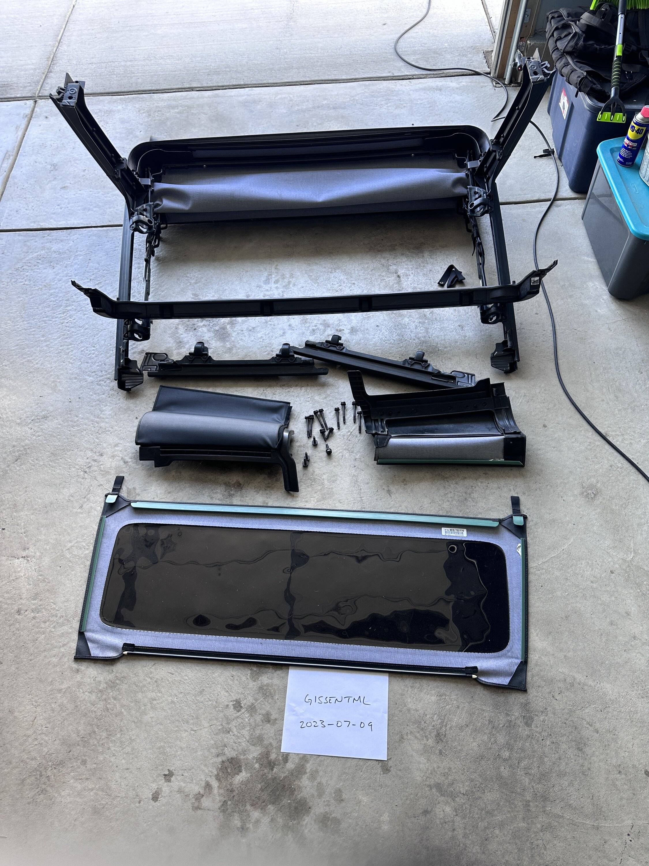 Jeep Gladiator Mopar Standard Black Vinyl Soft Top with Clear Window for 2020-2023 Gladiator JT IMG_7044