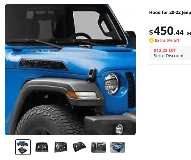 Jeep Gladiator 3D Rubicon script on the hood 1689004024541