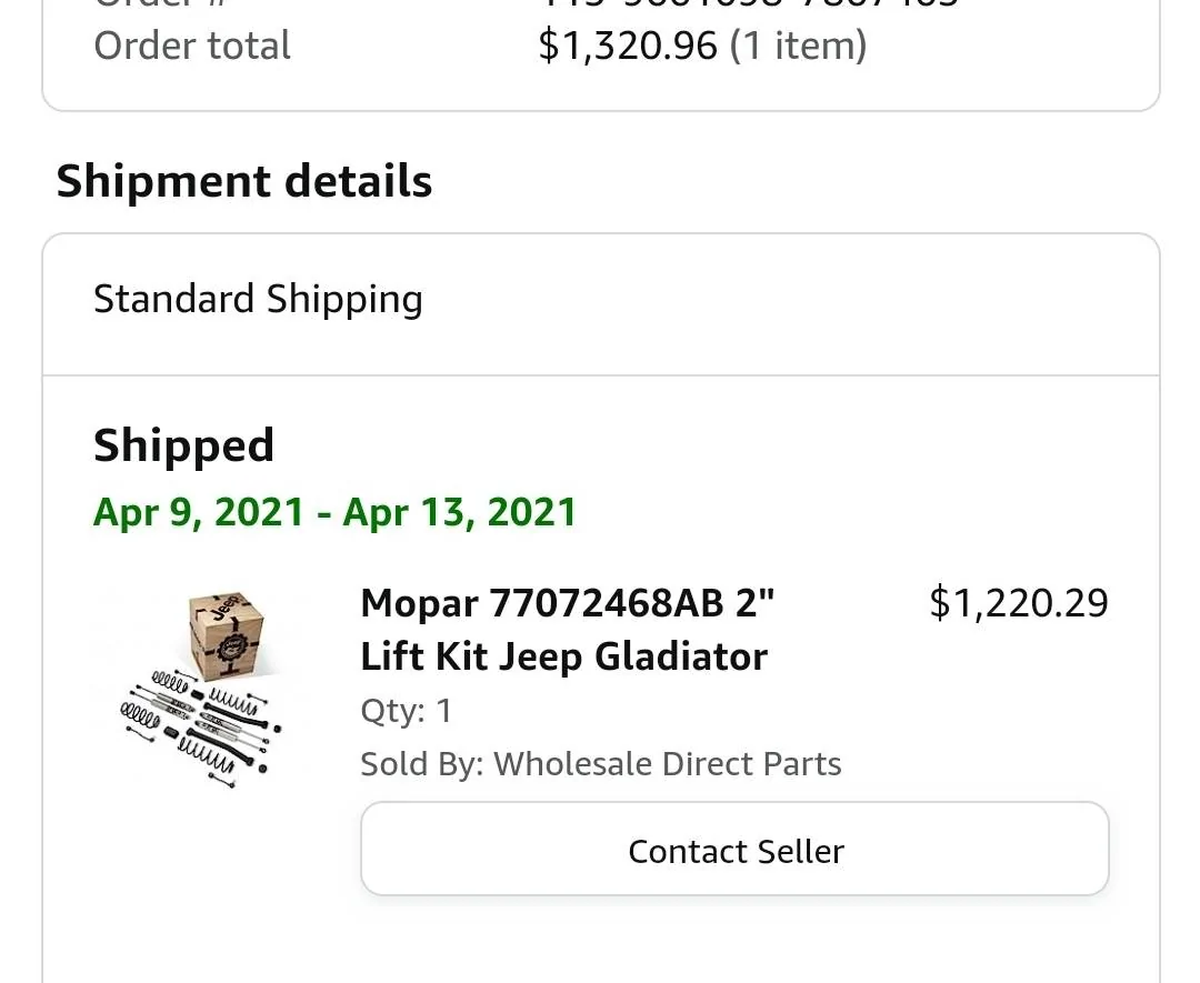 Jeep Gladiator Jeep Announces New Mopar 2" Inch Lift Kit Featuring Bilstein Shocks Screenshot_20230720_013739_Amazon Shopping