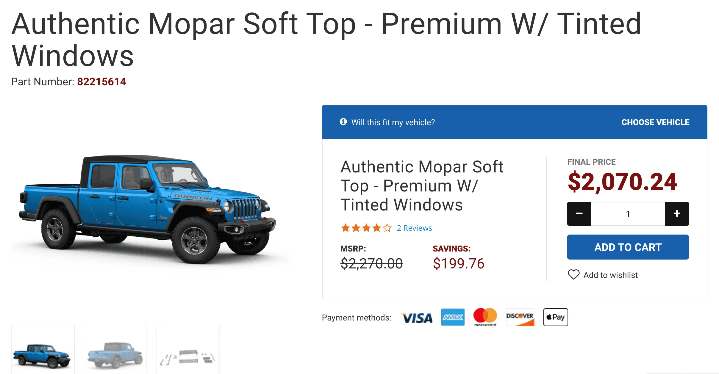 Jeep Gladiator Jeep Gladiator JT Twill Premium Soft Top Brand New in box Screenshot 2023-07-22 at 2.25.20 PM