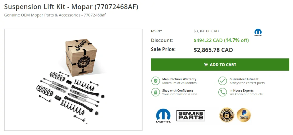 Jeep Gladiator Jeep Announces New Mopar 2" Inch Lift Kit Featuring Bilstein Shocks 1690383341696