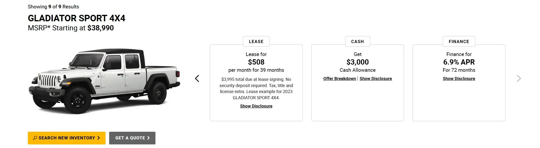 Jeep Gladiator 2023 Jeep Gladiator Incentives glad