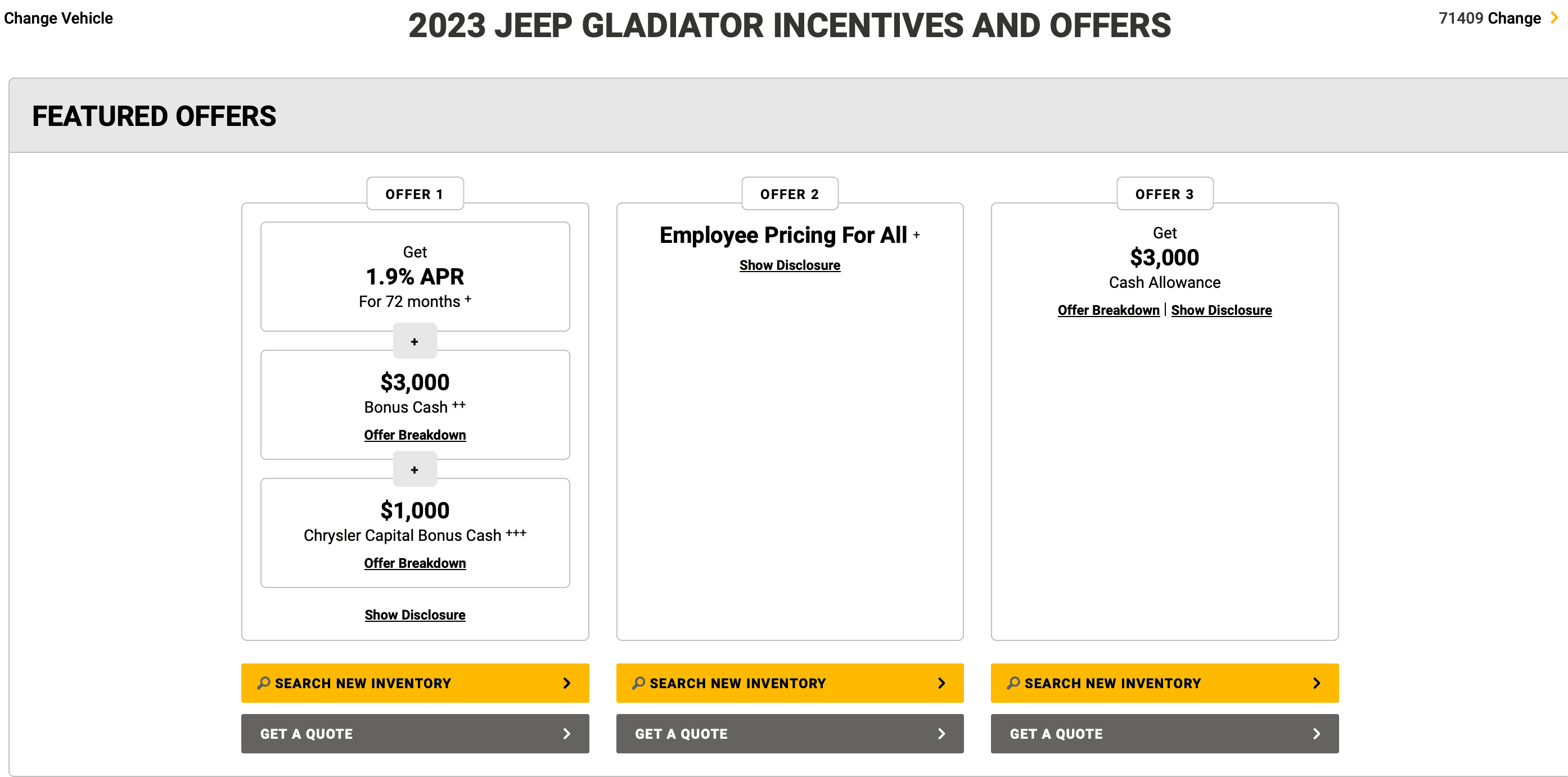 Jeep Gladiator 2023 Jeep Gladiator Incentives 1690554901214