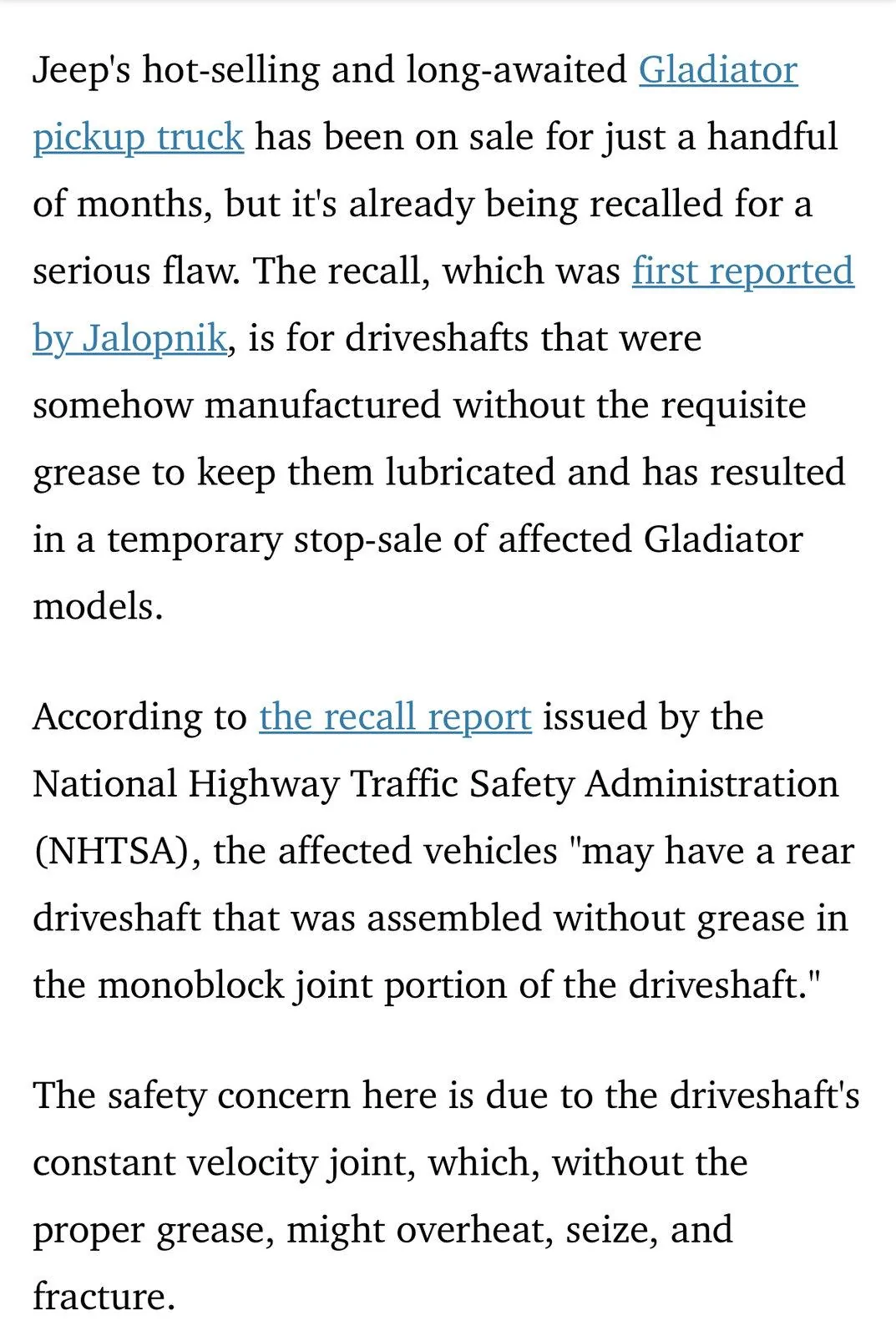 Jeep Gladiator Recall and Stop Sale on Certain 2020 Gladiators For Bad Driveshafts 600EC88B-8C8E-40DF-A6C5-C883310DA1F5