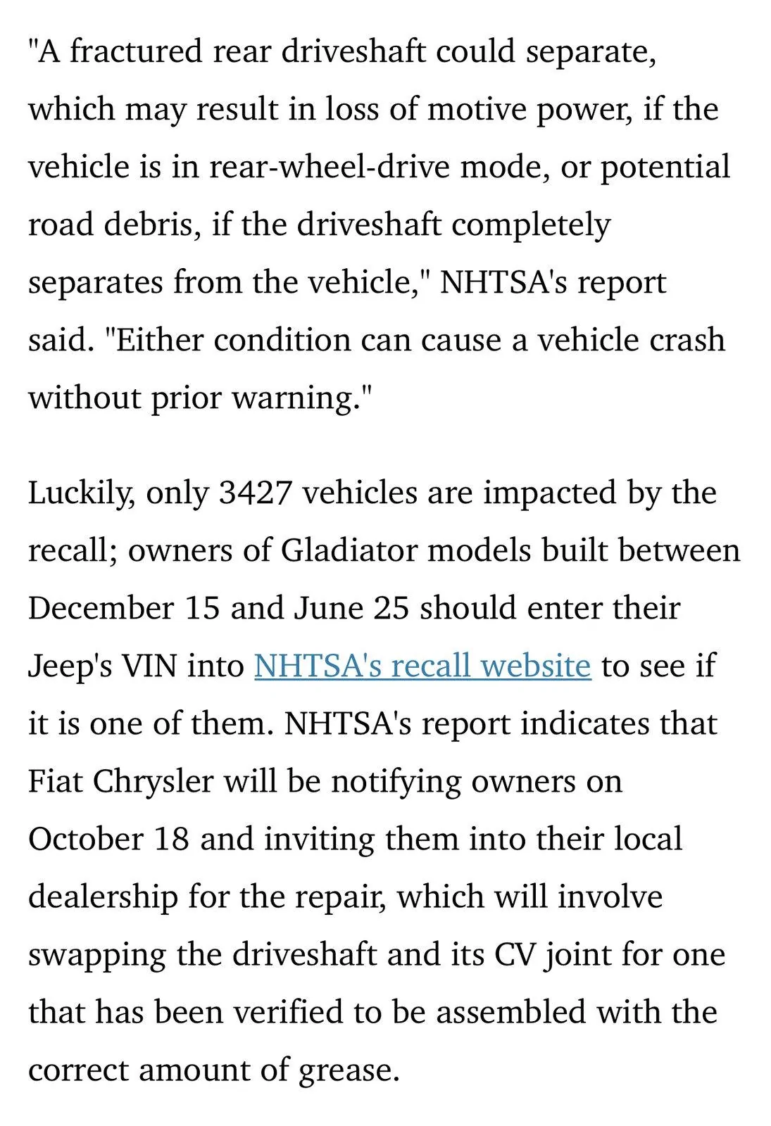 Jeep Gladiator Recall and Stop Sale on Certain 2020 Gladiators For Bad Driveshafts 089B18BF-50CD-4CB5-9FD0-286A58858610