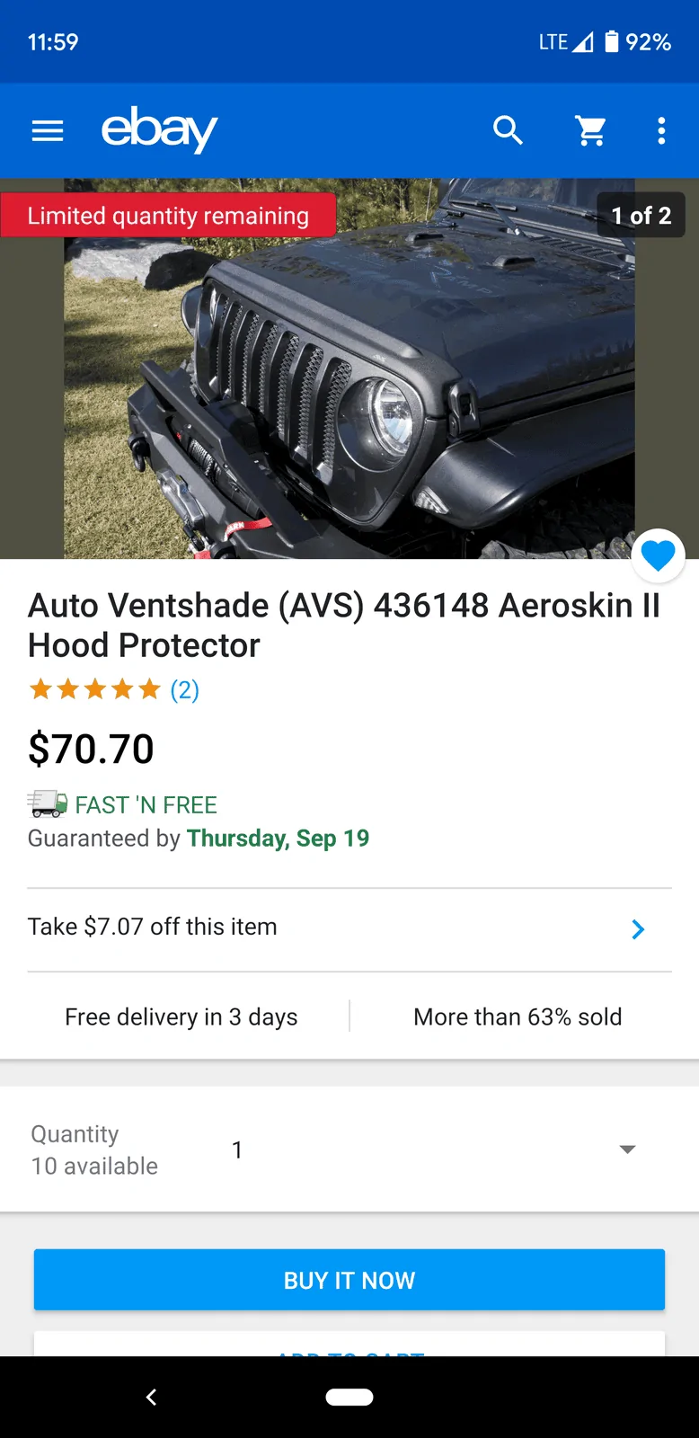 Jeep Gladiator bug deflector Screenshot_20190914-120000