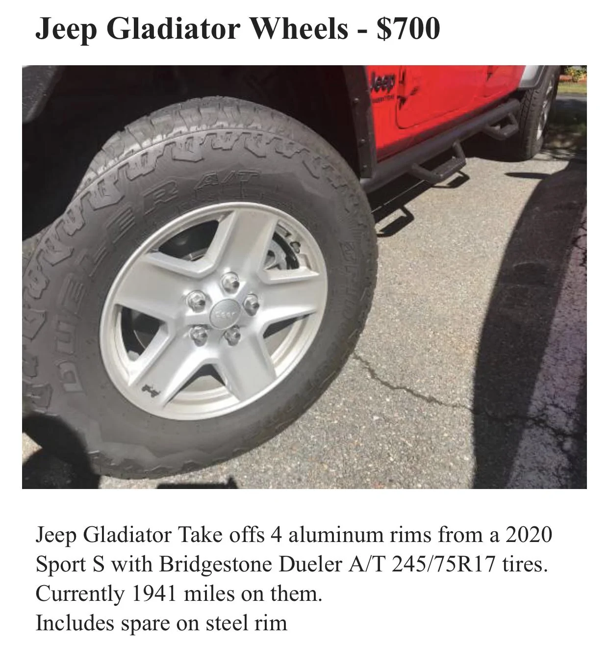 Jeep Gladiator Wheels 4 sale DB1045E1-7E02-403F-B716-D2D706332584