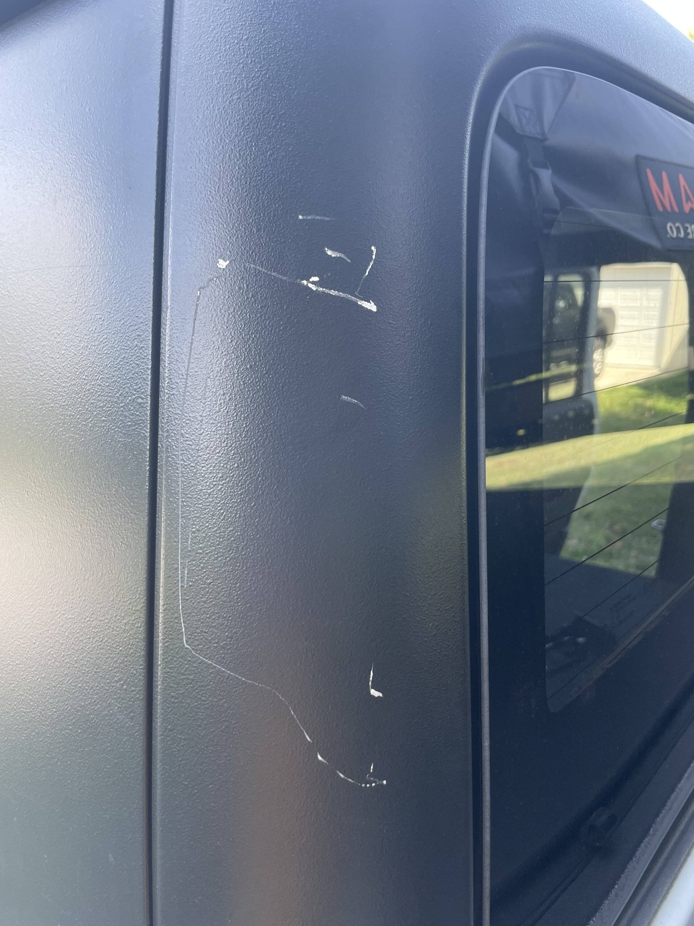 Jeep Gladiator Fix scratched black textured hardtop with Mopar touchup paint? IMG_4669