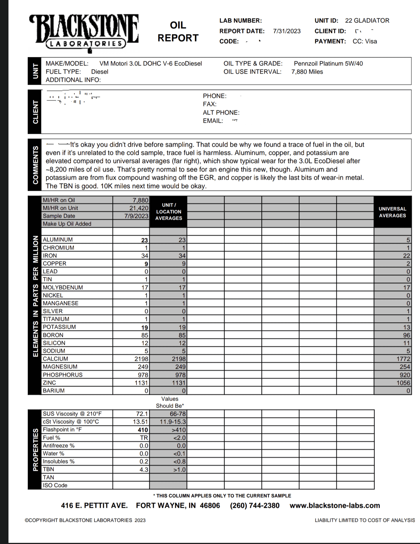 Jeep Gladiator Ecodiesel Oil Analysis - updated 11/23/23 Screenshot_20230731-222412~2