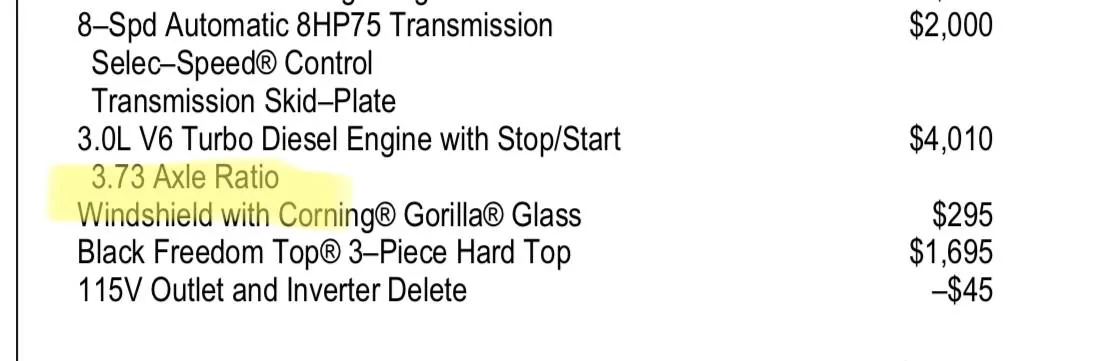 Jeep Gladiator What gear ratio I have in my 2022 Gladiator Rubicon? IMG_4208
