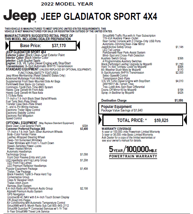 Jeep Gladiator Identifying MaxTow on 2022 EcoDiesel 1691417870168