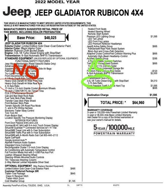 Jeep Gladiator Identifying MaxTow on 2022 EcoDiesel IMG_2307