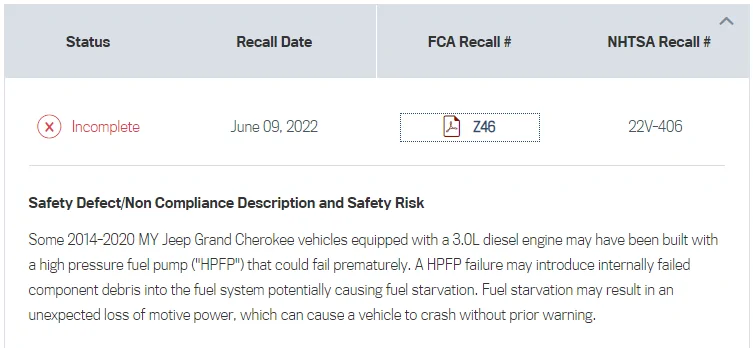 Jeep Gladiator Recall: 3.0L EcoDiesel engine high pressure fuel pump (HPFP) failure (2021-2023 Gladiator) 1691596233167