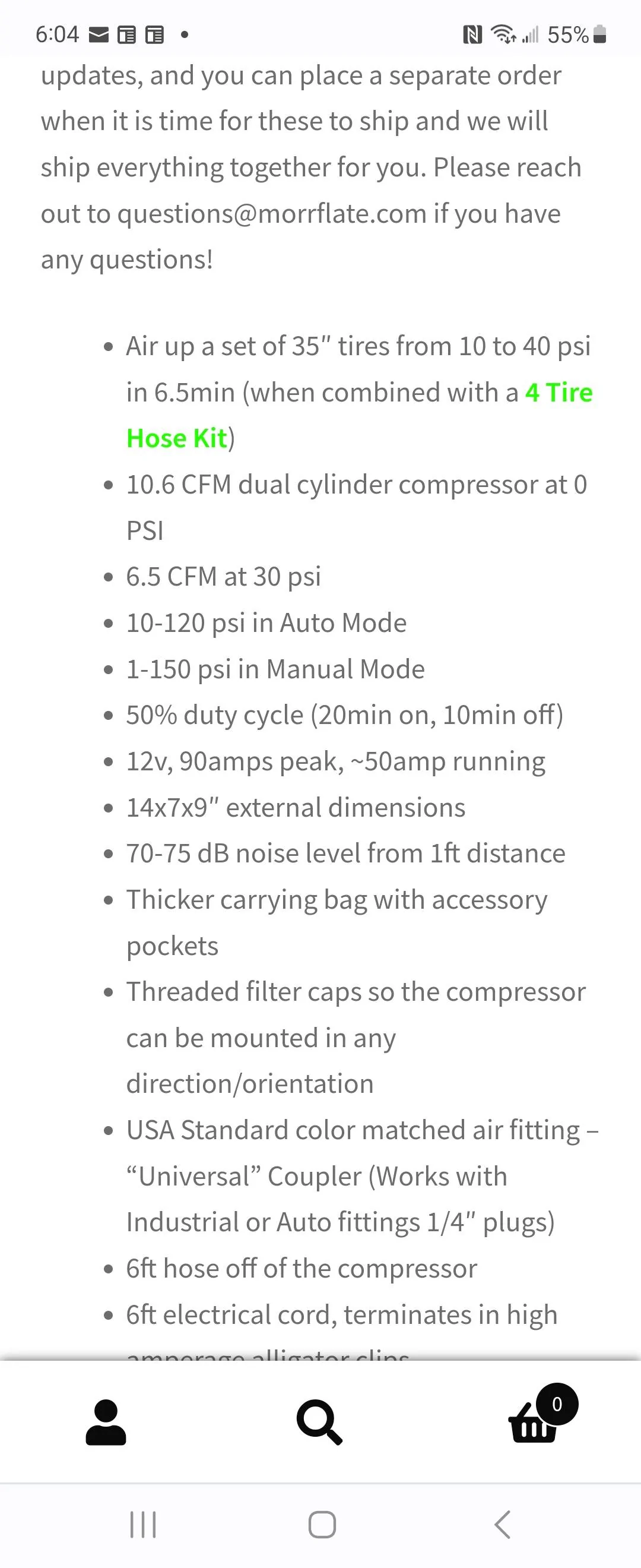 Jeep Gladiator Morrflate 10-6 Compressor Screenshot_20230813_180443_Chrom