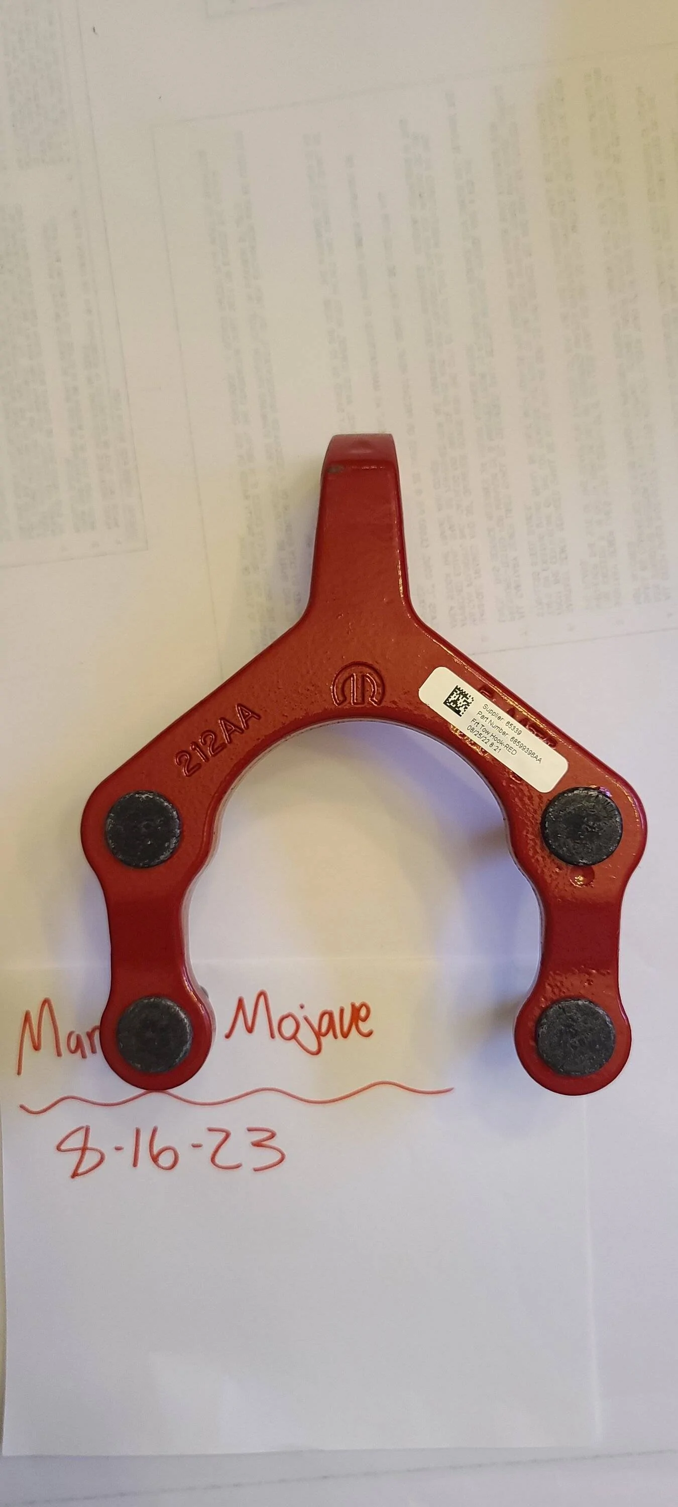 Jeep Gladiator Red Rubicon Front Tow Hooks 20230816_161615