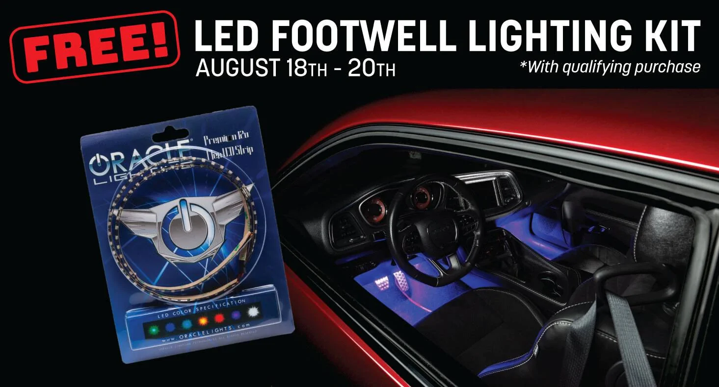 Jeep Gladiator Weekend Flash Sale! Free LED Footwell Kit With All Purchases Over $250! footwell-promo-email1
