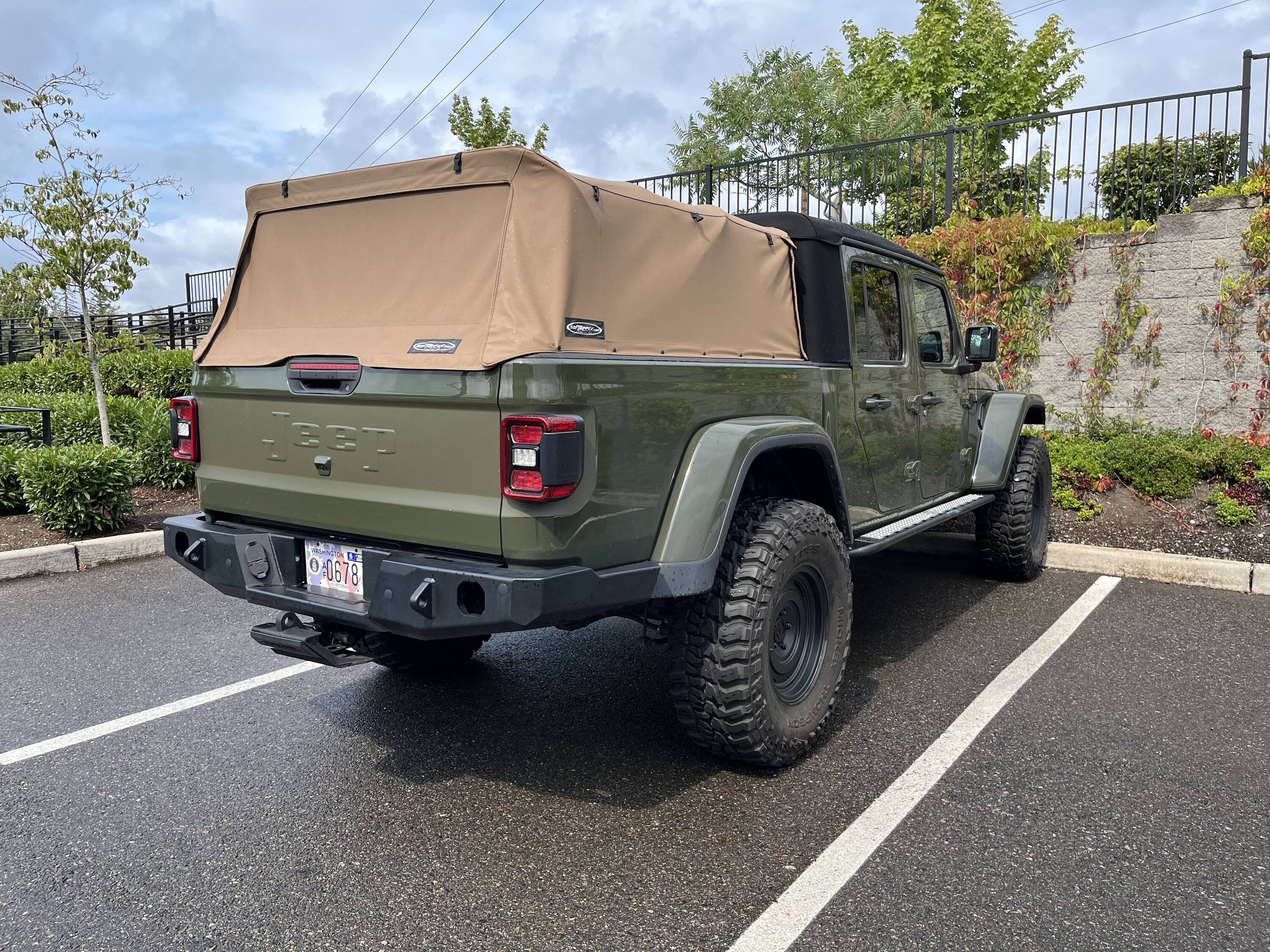 Jeep Gladiator Retro "Embossed" Jeep Tailgate Badge Installed IMG_4008