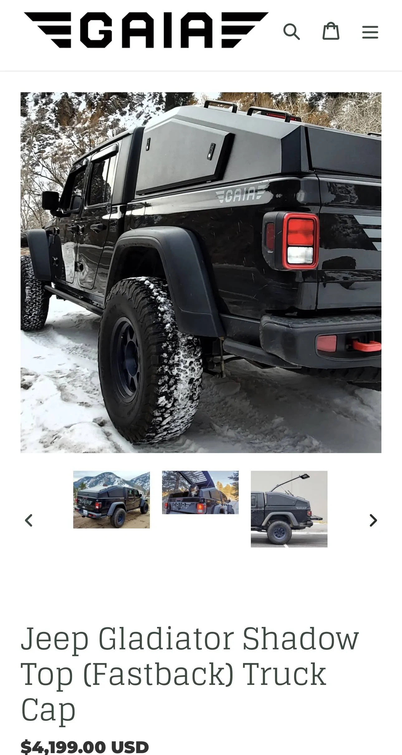 Jeep Gladiator GAIA Fastback installed IMG_5215