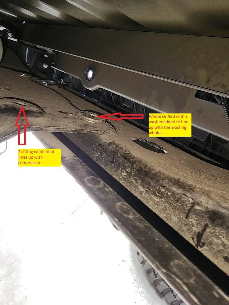 Jeep Gladiator ARB Twin Compressor Installed -- mounted under bed, above spare 20230902_120118