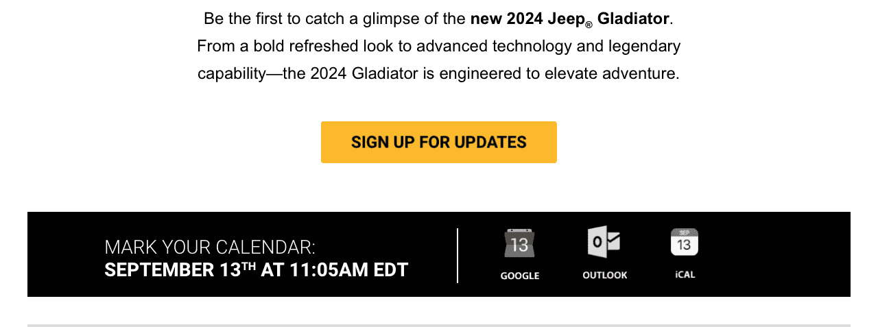 Jeep Gladiator Any news available on 2024 Gladiator specs and order release date? 1694186994630