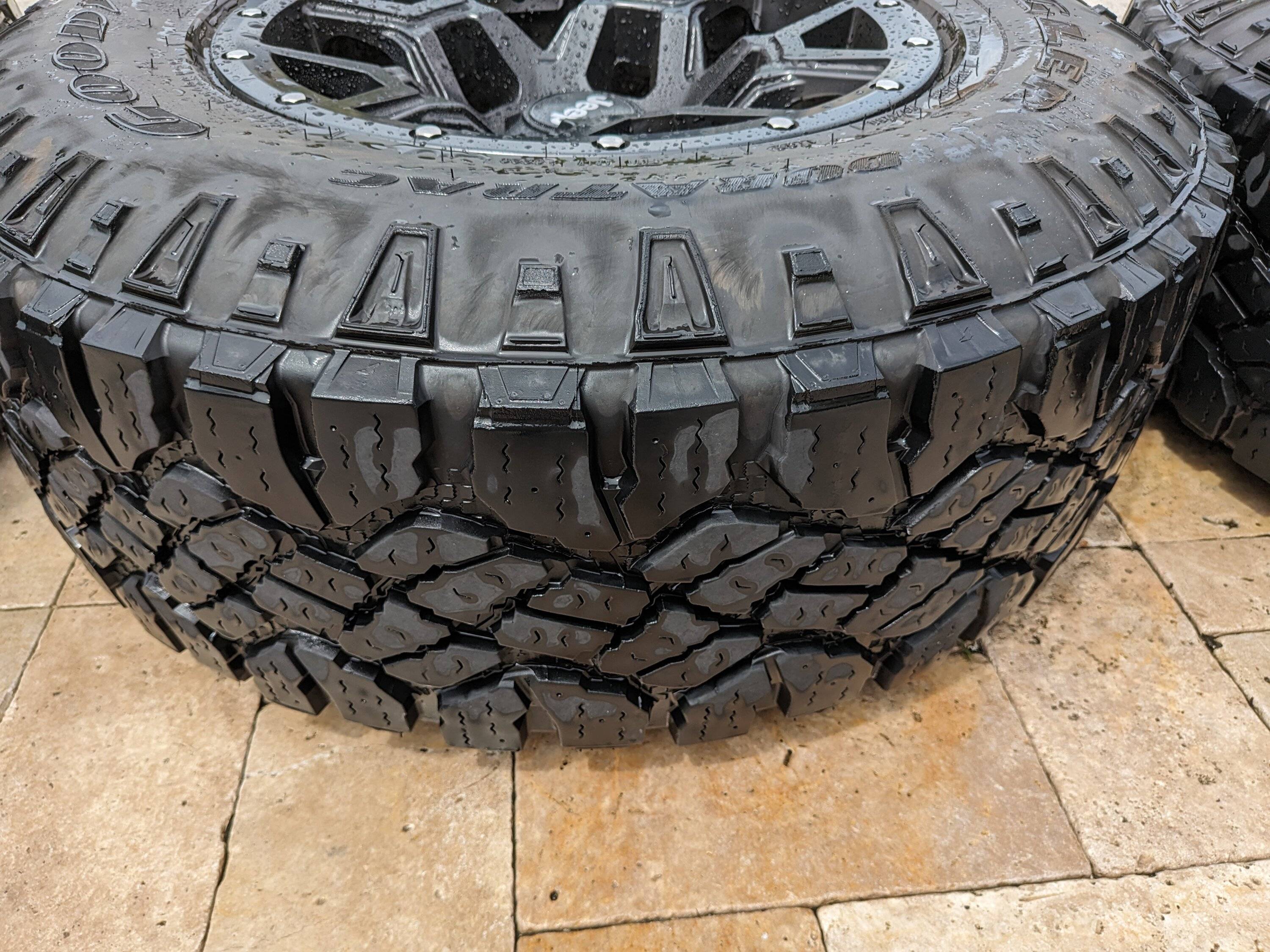 Jeep Gladiator 18" Black Rhino Overland Wheels w/ 35" Tires, TPMS and Lugs PXL_20230904_162515022