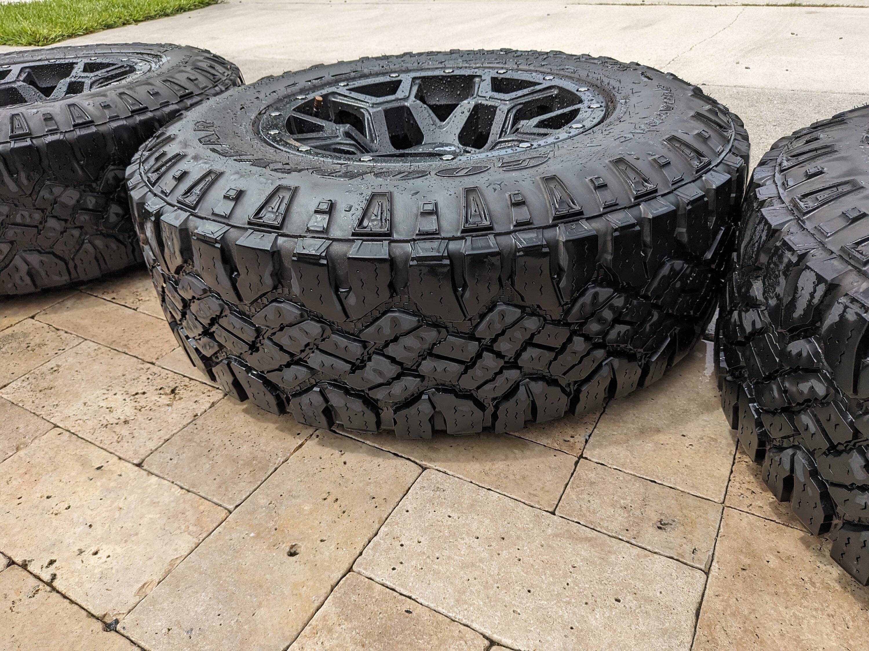 Jeep Gladiator 18" Black Rhino Overland Wheels w/ 35" Tires, TPMS and Lugs PXL_20230904_162516709