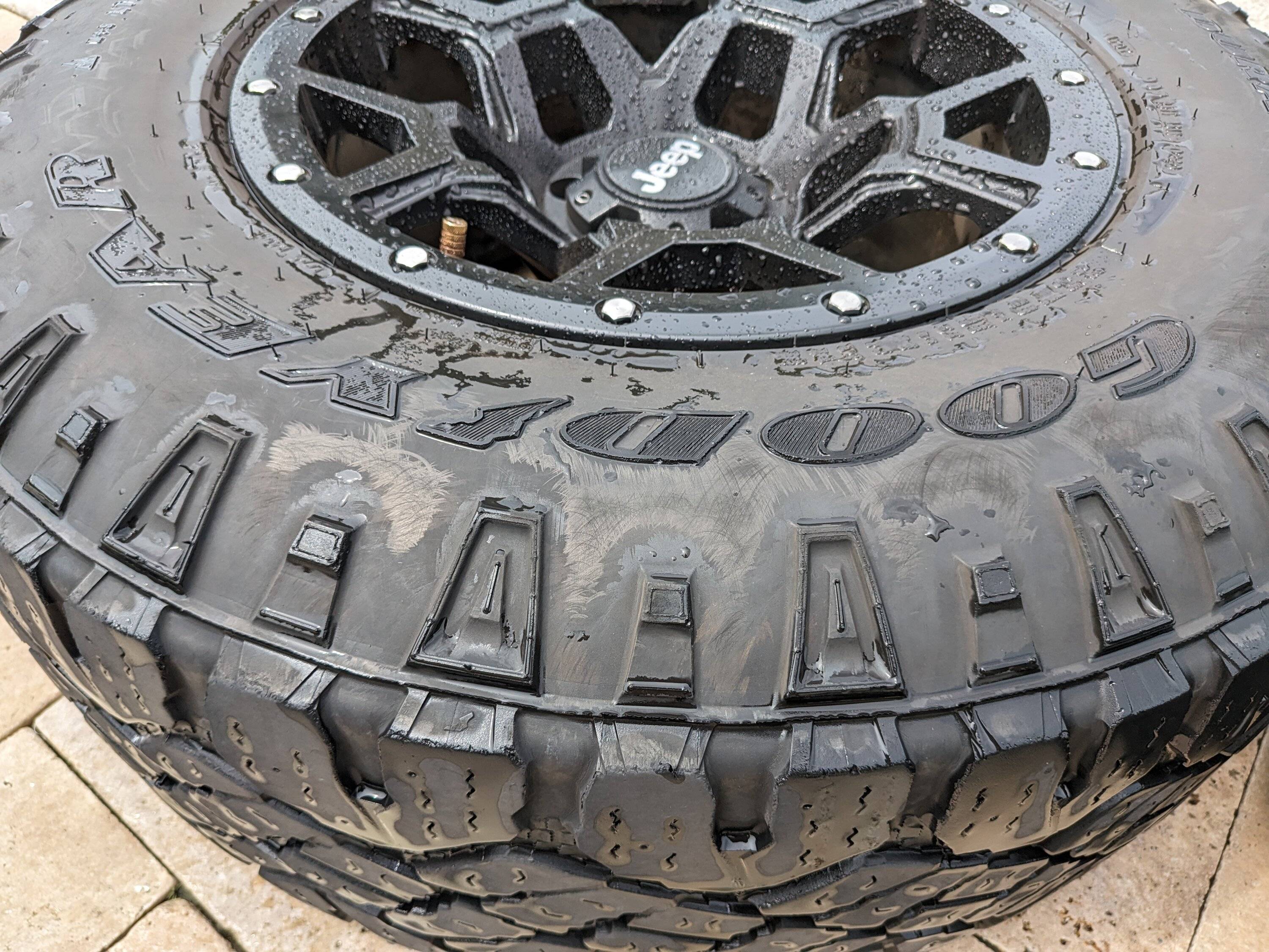 Jeep Gladiator 18" Black Rhino Overland Wheels w/ 35" Tires, TPMS and Lugs PXL_20230904_162520912