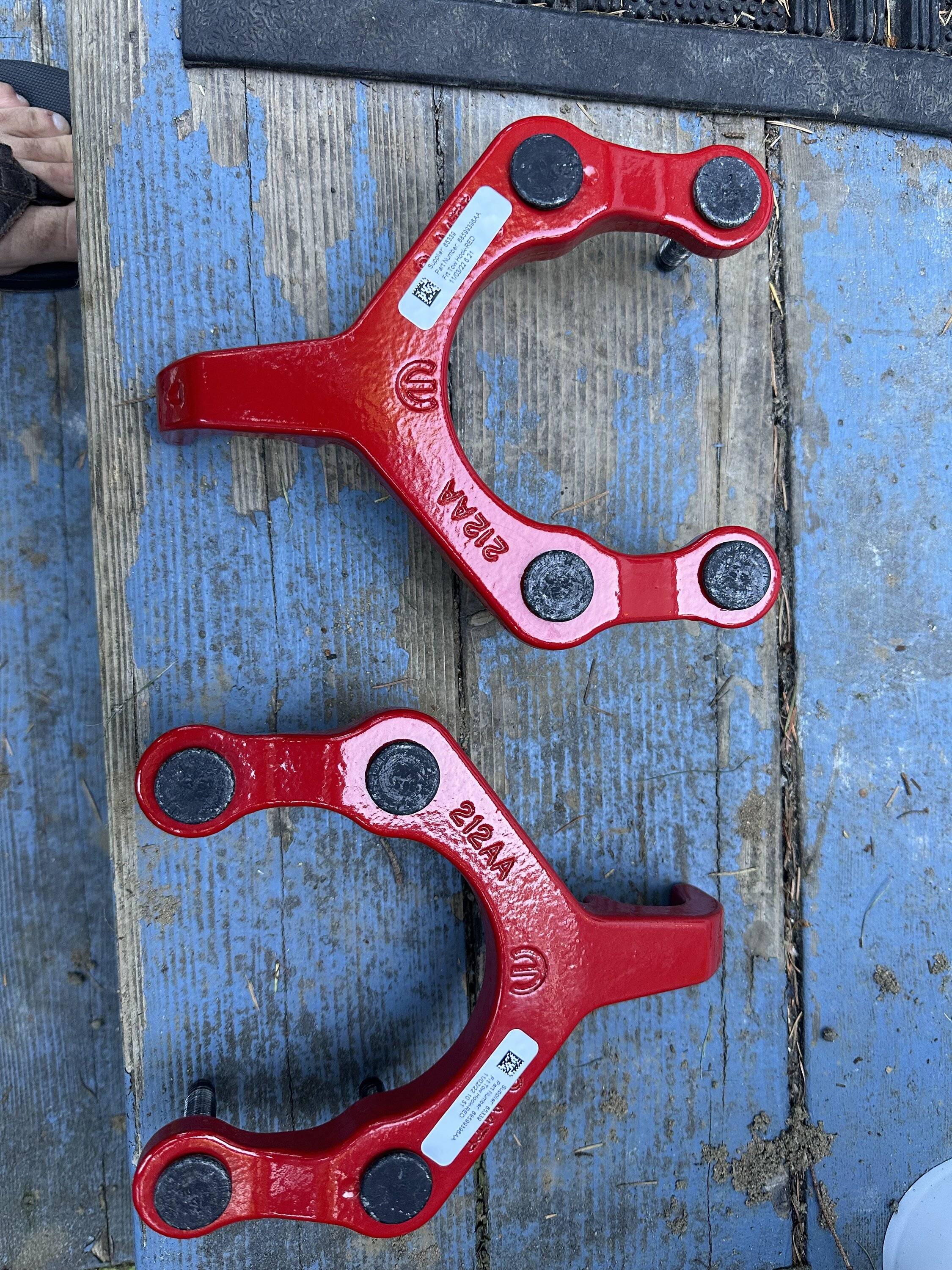 Jeep Gladiator JT stock red tow hooks - Near Mint IMG_1070