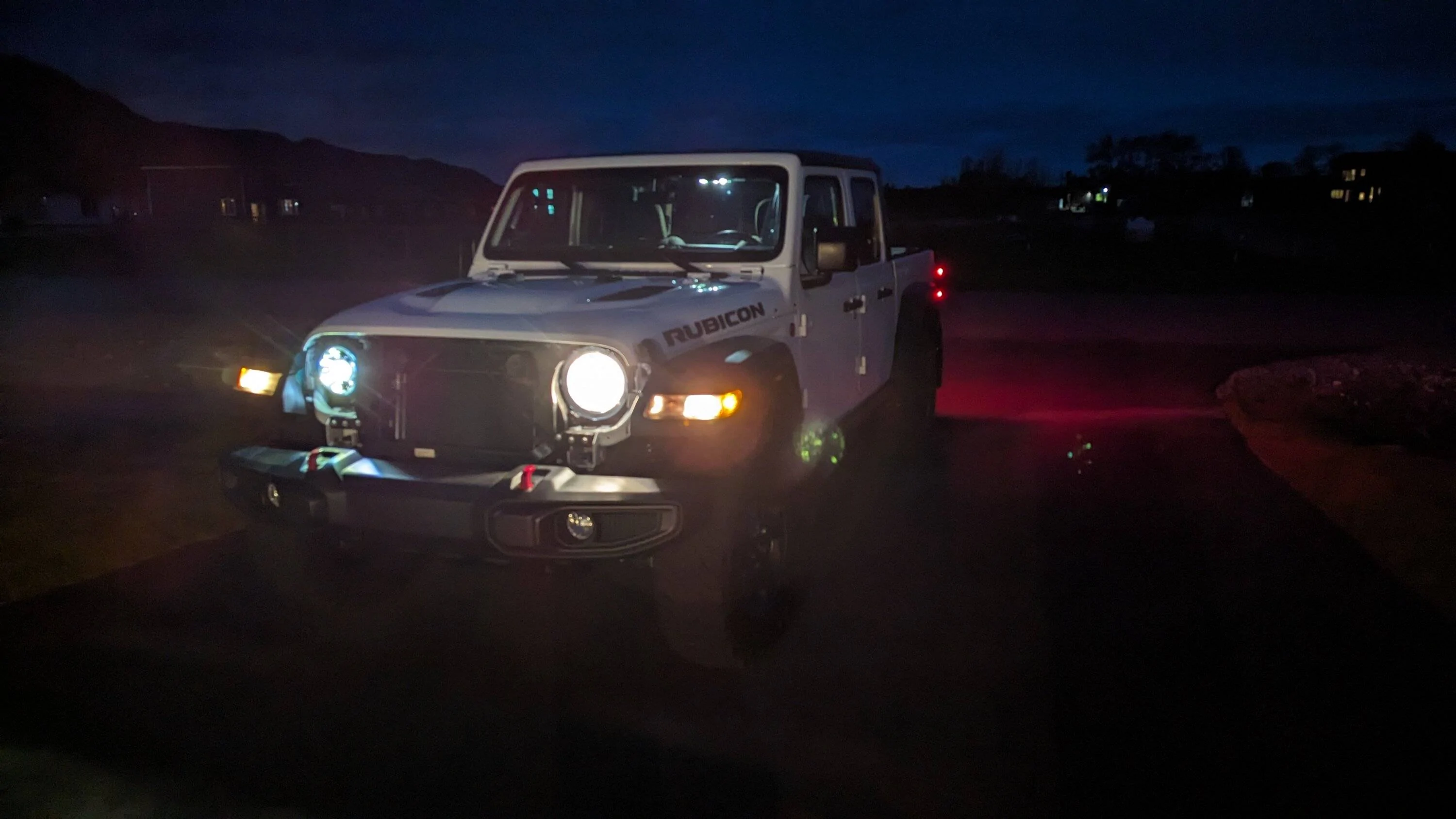 Jeep Gladiator Alaska Daily Drivers: Hydro Blue 80A and Bright White JTR PXL_20230916_051432086