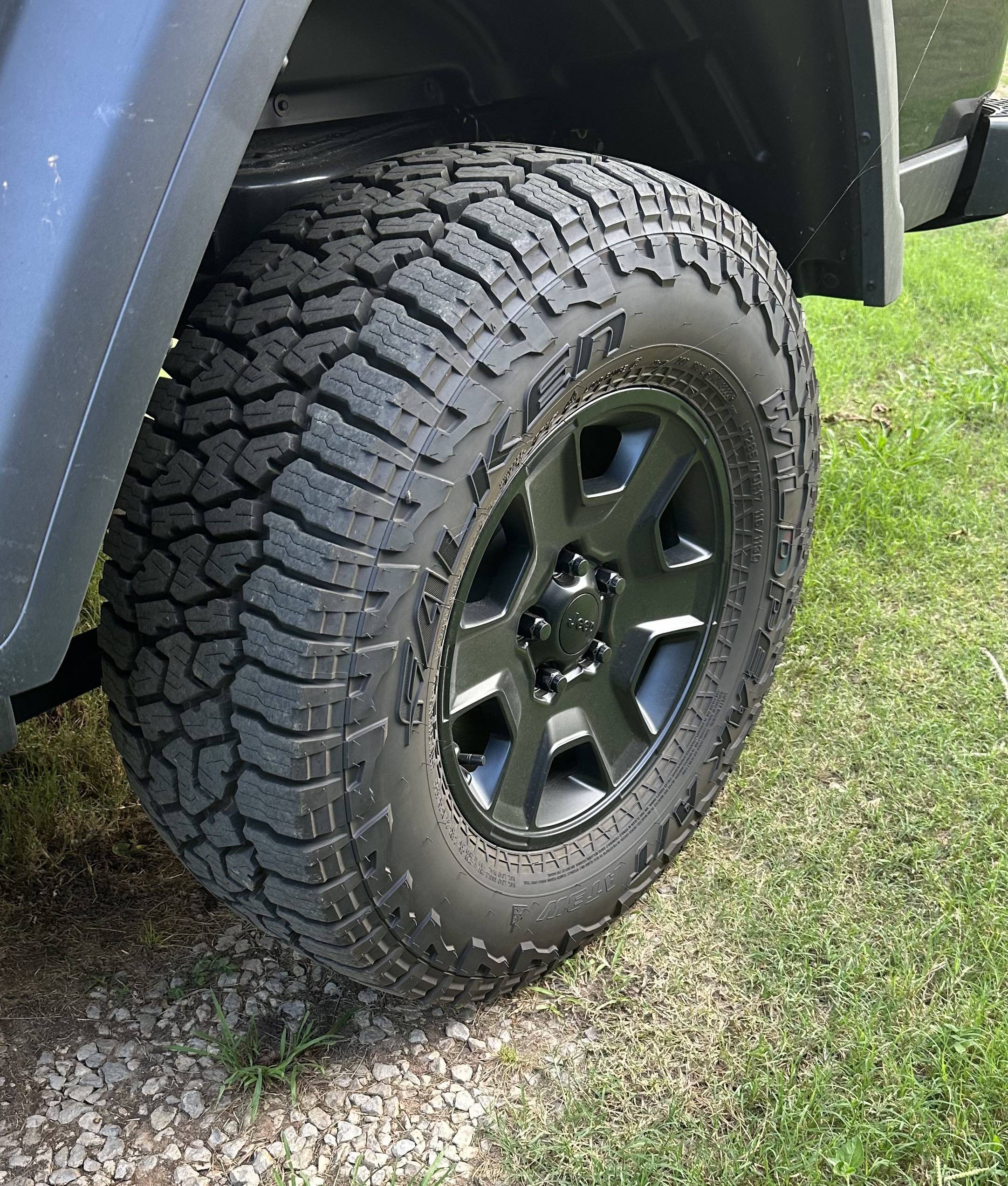 Jeep Gladiator Question regarding adding tires to stock Mojave rims McGard Black Lug Nuts on Mojave Wheels
