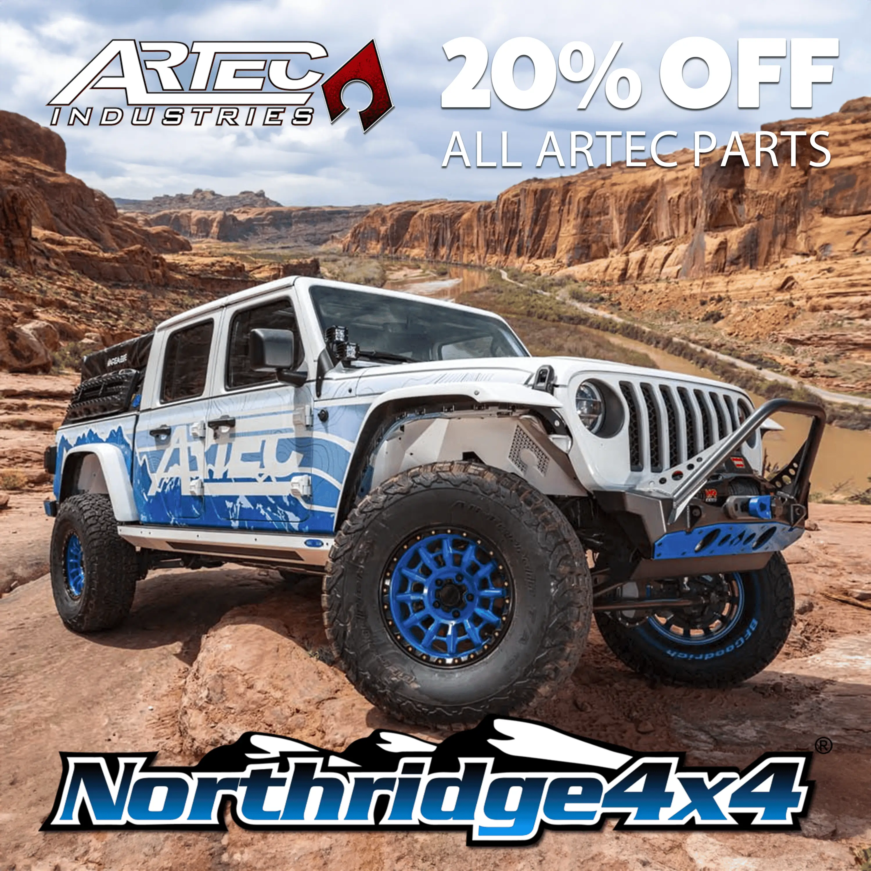 Jeep Gladiator 20% OFF all Artec at Northridge4x4! Artec-20-off