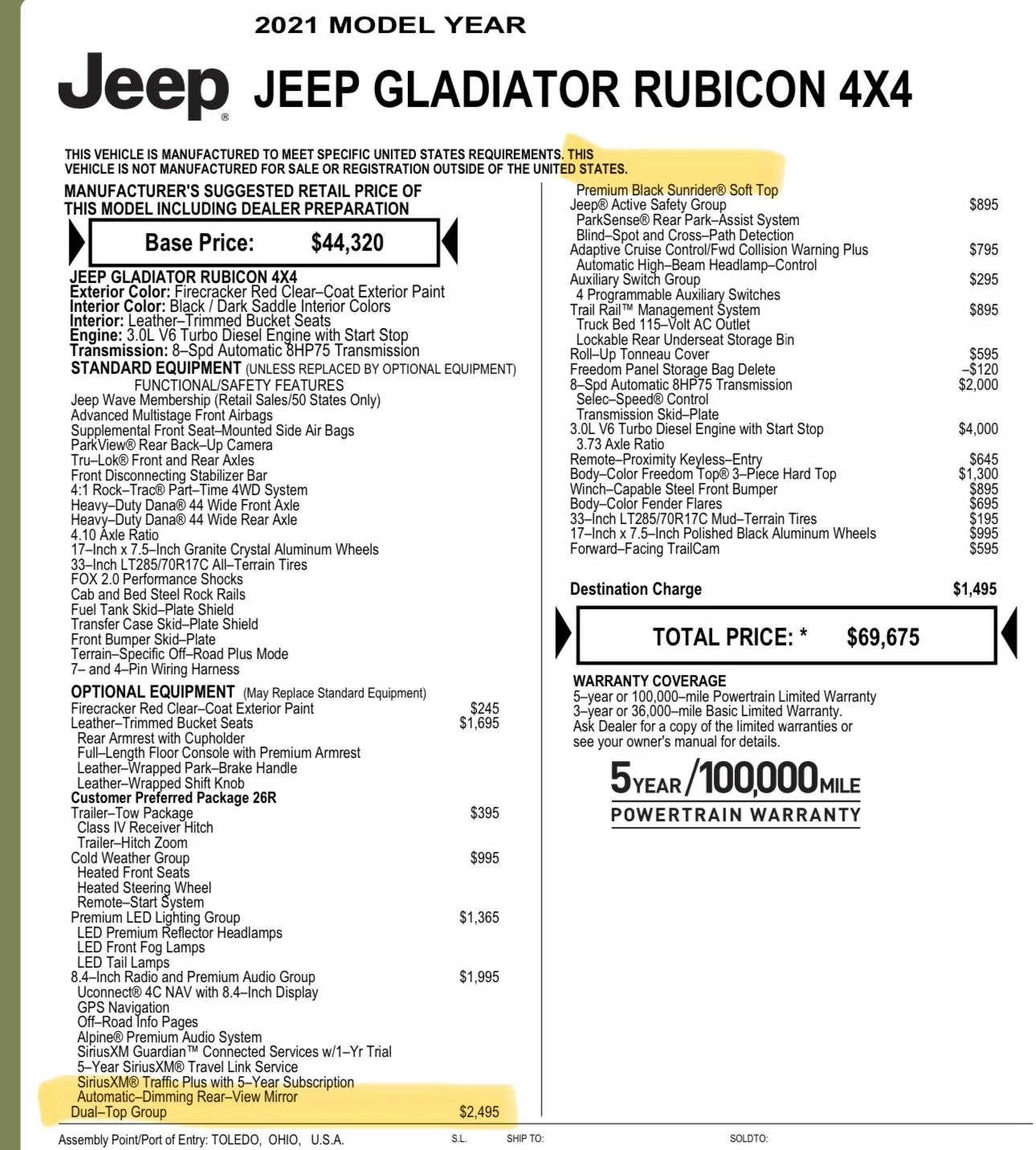 Jeep Gladiator OEM - Premium Sunrider Soft Top NIB IMG_2223