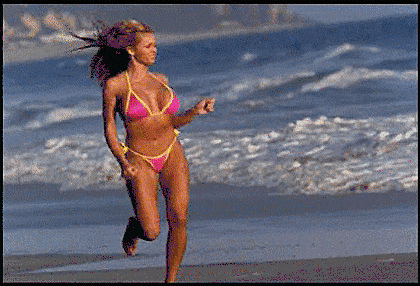 Jeep Gladiator O bikini-girl-running-on-beach