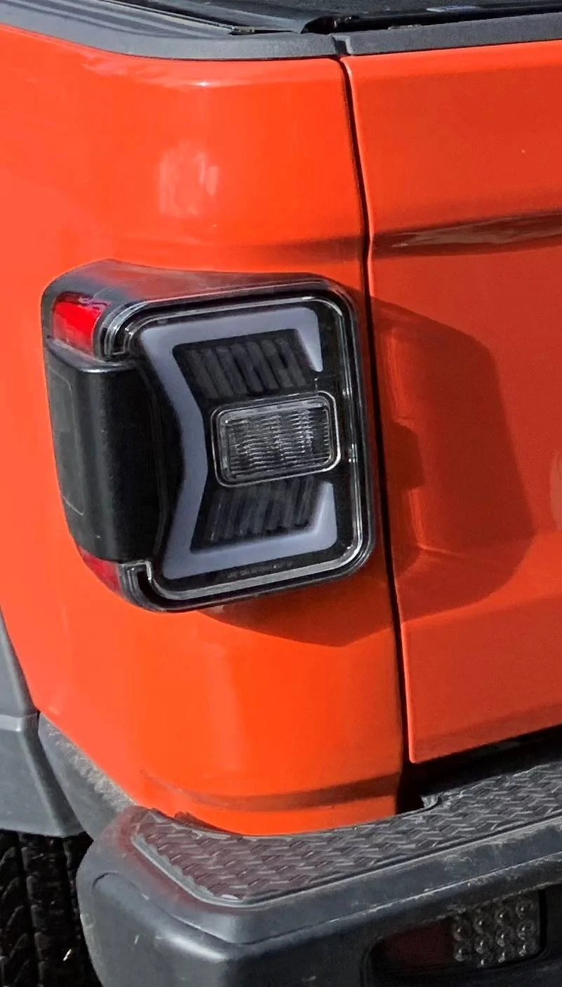 Jeep Gladiator Aftermarket taillights and blind spot sensor jeep taillight closeu