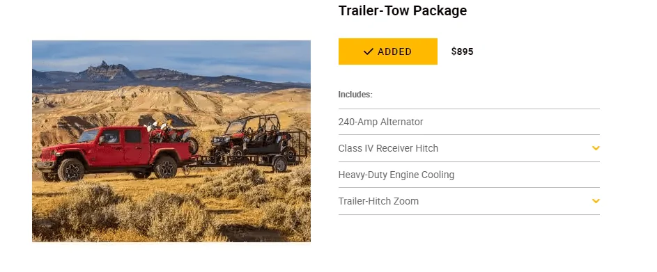 Jeep Gladiator Build sheet questions: "Off road group" on a 23 Sport 1696010364671