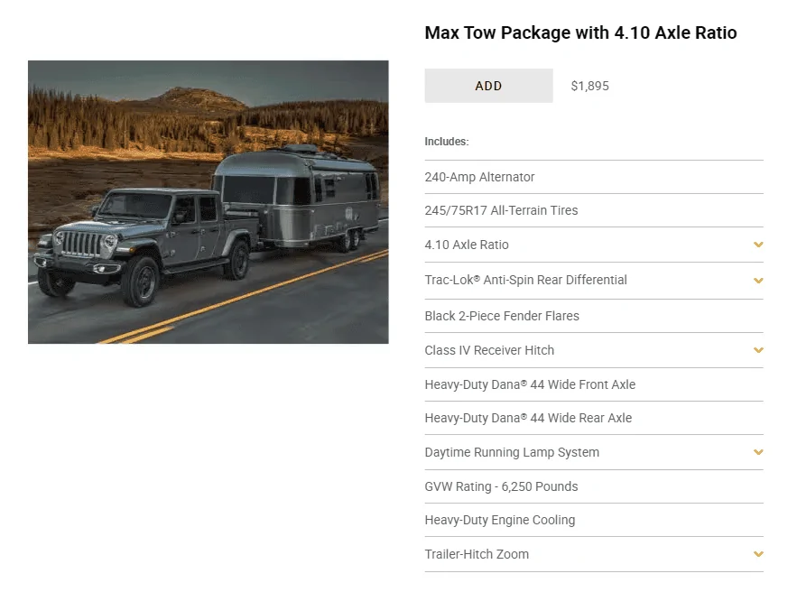 Jeep Gladiator Build sheet questions: "Off road group" on a 23 Sport 1696010384233