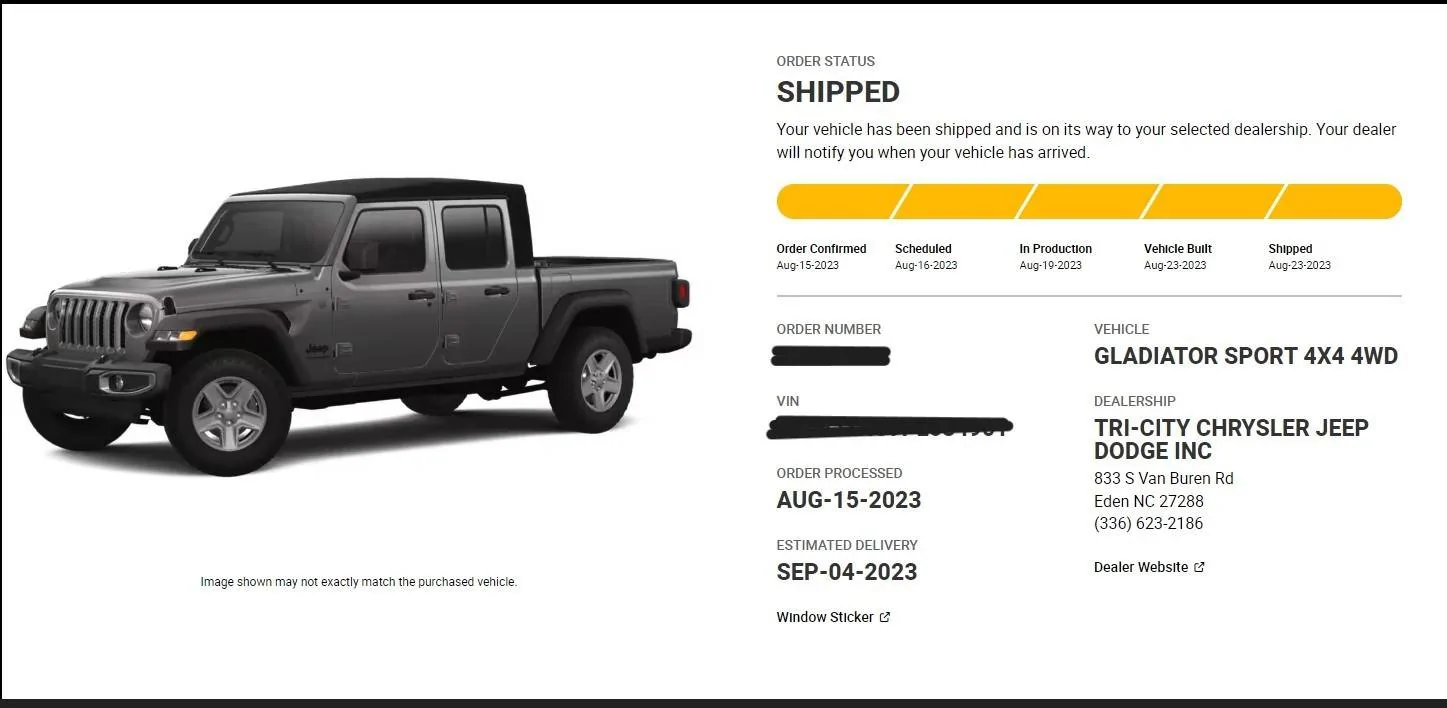 Jeep Gladiator Just Ordered? Check in HERE! BO Shipped 8.23 