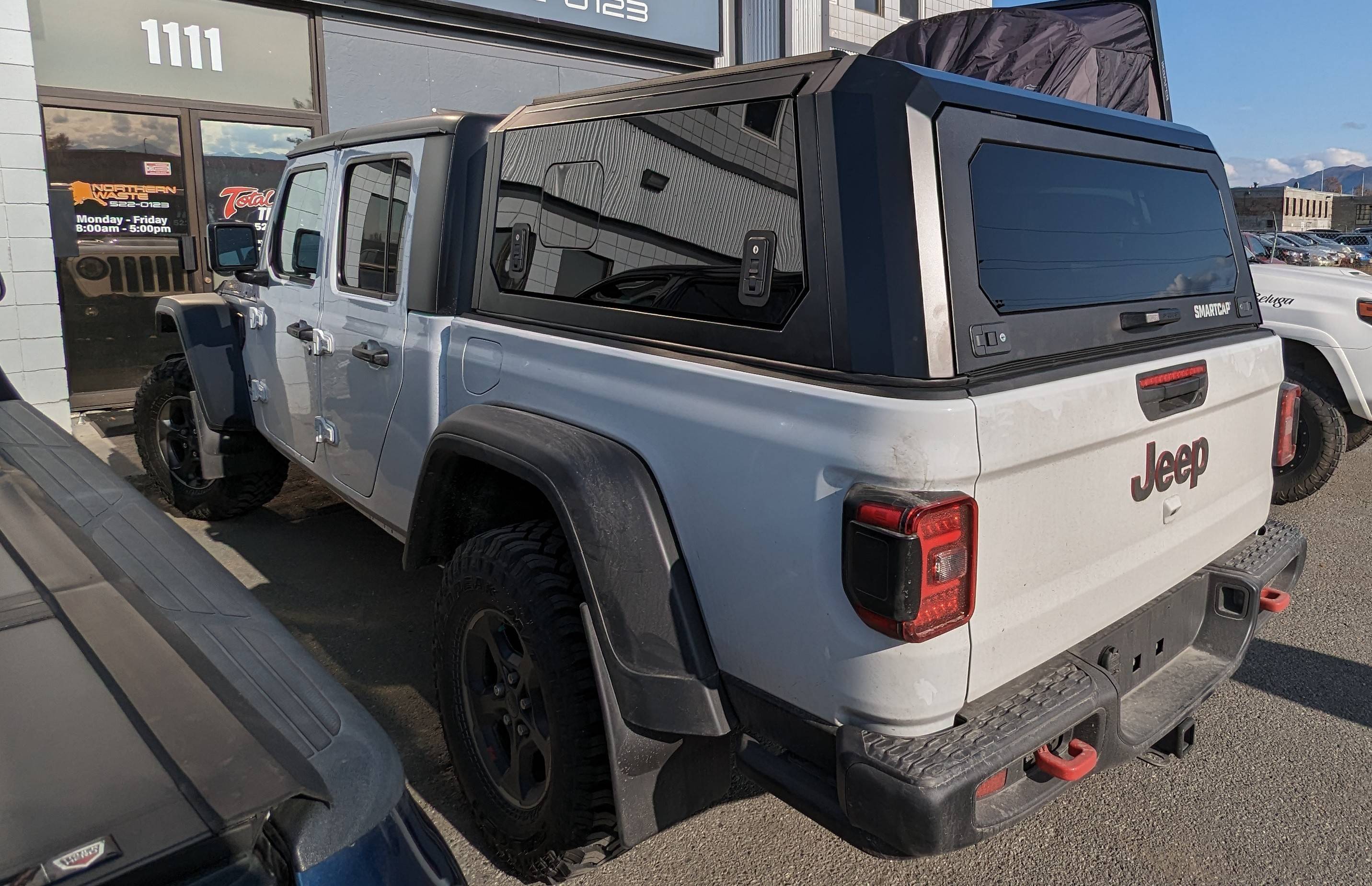 Jeep Gladiator Alaska Daily Drivers: Hydro Blue 80A and Bright White JTR PXL_20230929_214941810~2