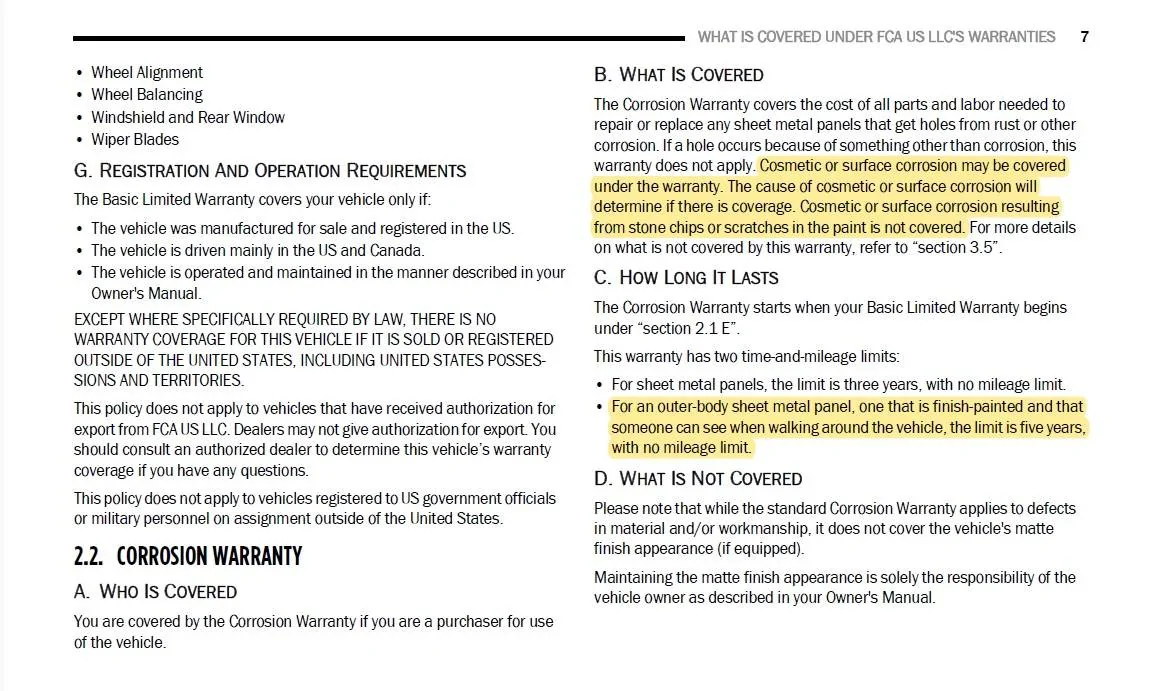 Jeep Gladiator Paint warranty? Corrosion