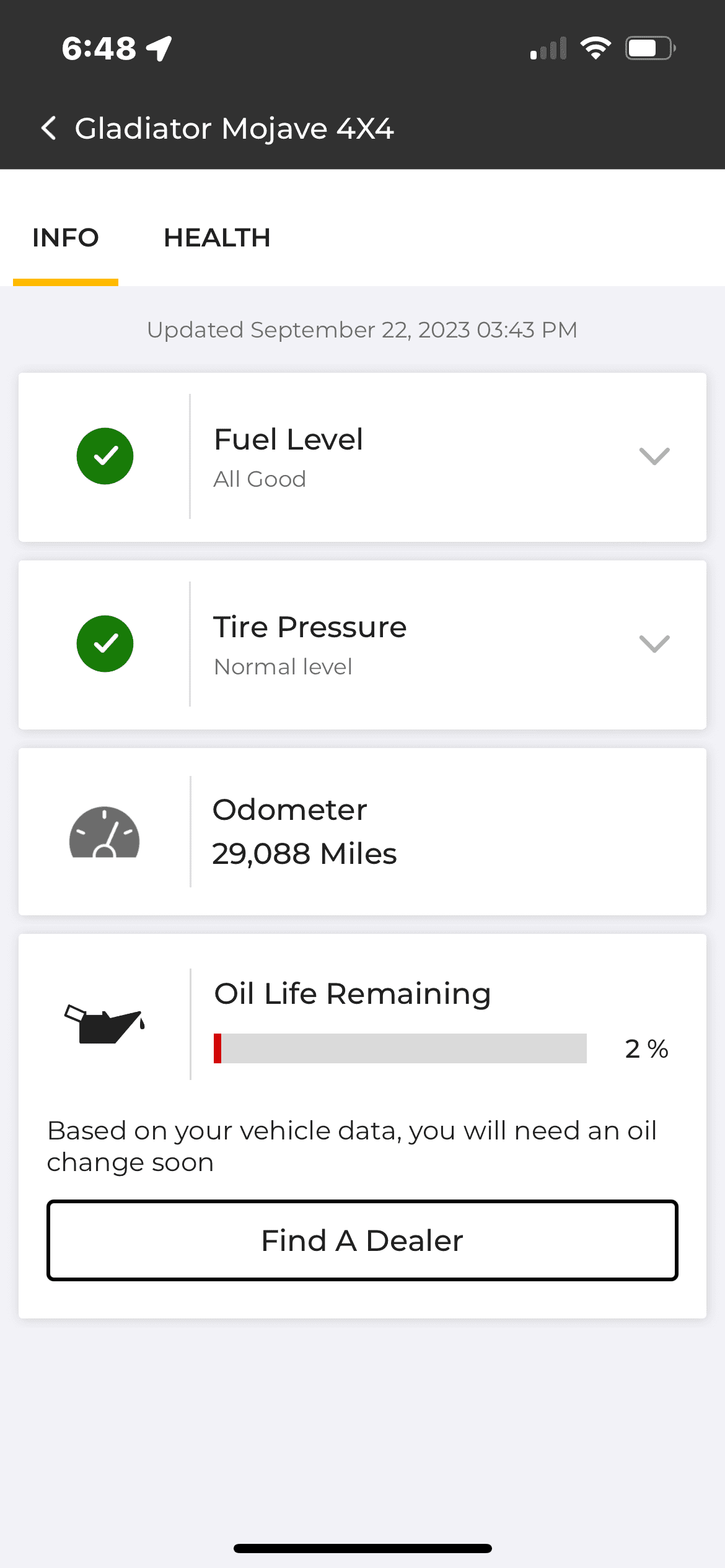 Jeep Gladiator Deteriorated Engine Oil IMG_1773.PNG