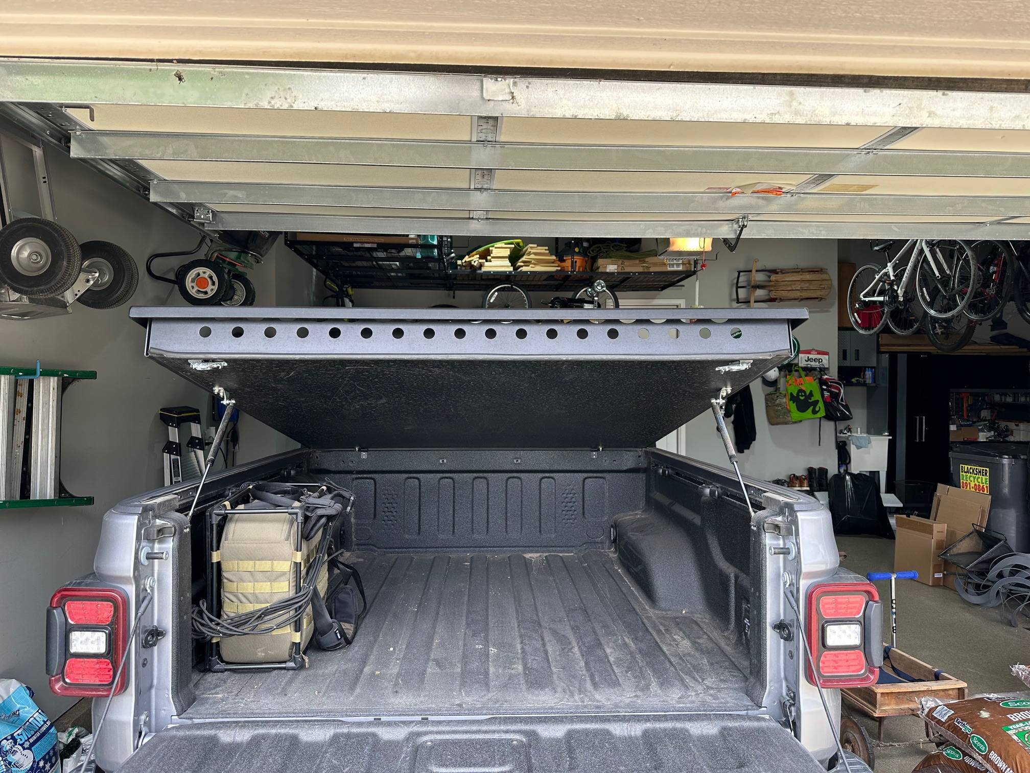 Jeep Gladiator Ace Engineering Upper Decker (and Tent/Tent Bars?) - Overlanding Rig Upper Decker (Open - Back View)