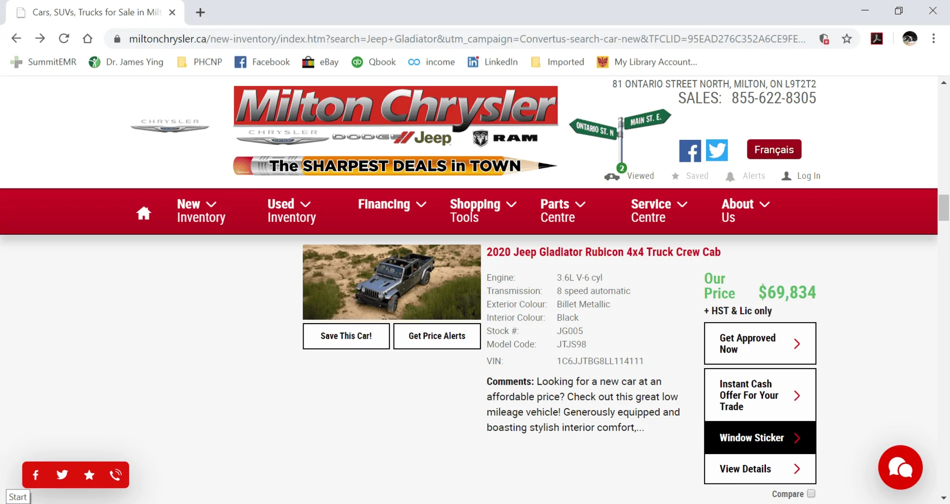 Jeep Gladiator Slimy dealership ALERT - Milton Chrysler is advertising MY truck for sale but I own it! upload_2019-9-21_14-26-18