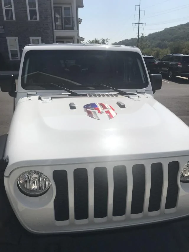 Jeep Gladiator Spartan helmet found in steel shop Lynchburgh TN IMG-2824